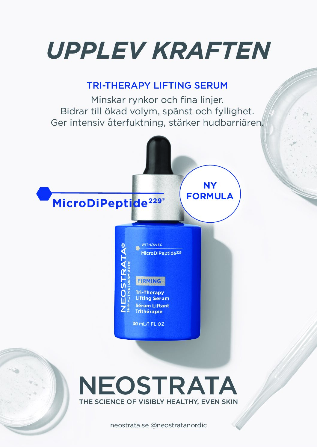 A4-skylt NEOSTRATA Tri-Therapy Lifting Serum
