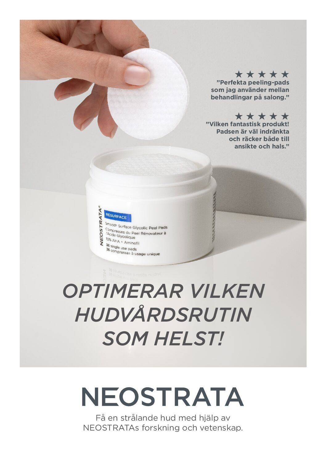 A4-skylt NEOSTRATA Smooth Surface Daily Peel Pads