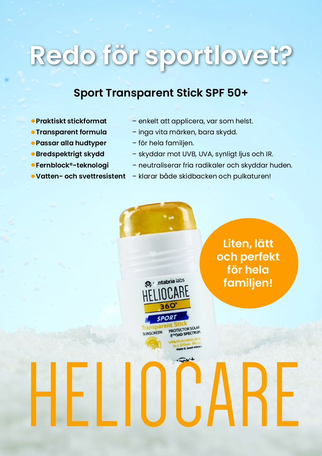 A4-skylt Heliocare Sport Transparent Skick
