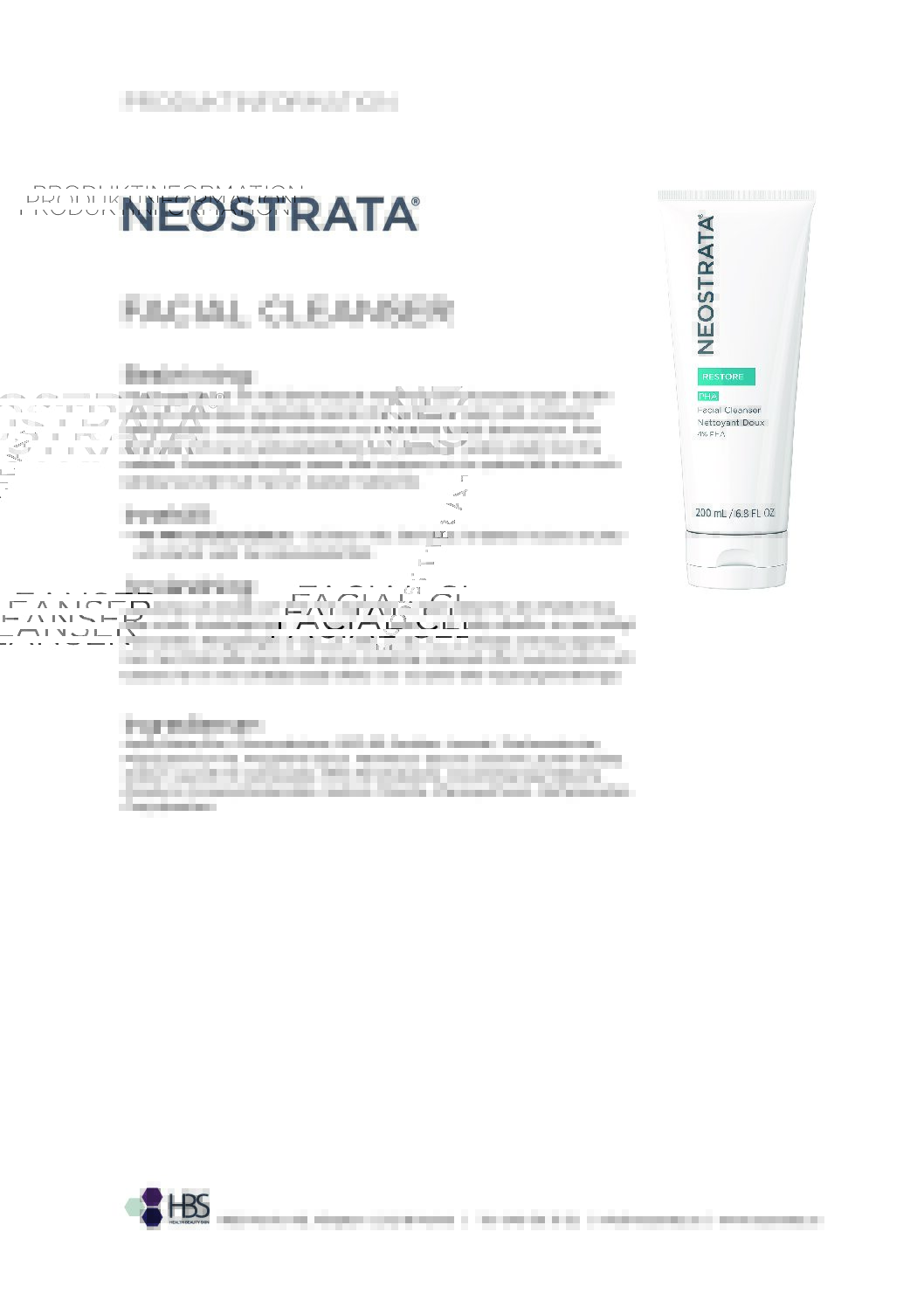 Produktblad NEOSTRATA Facial Cleanser