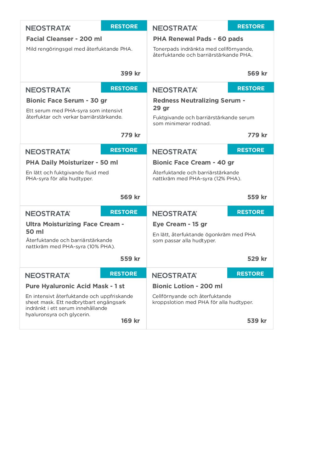 Hylletiketter NEOSTRATA