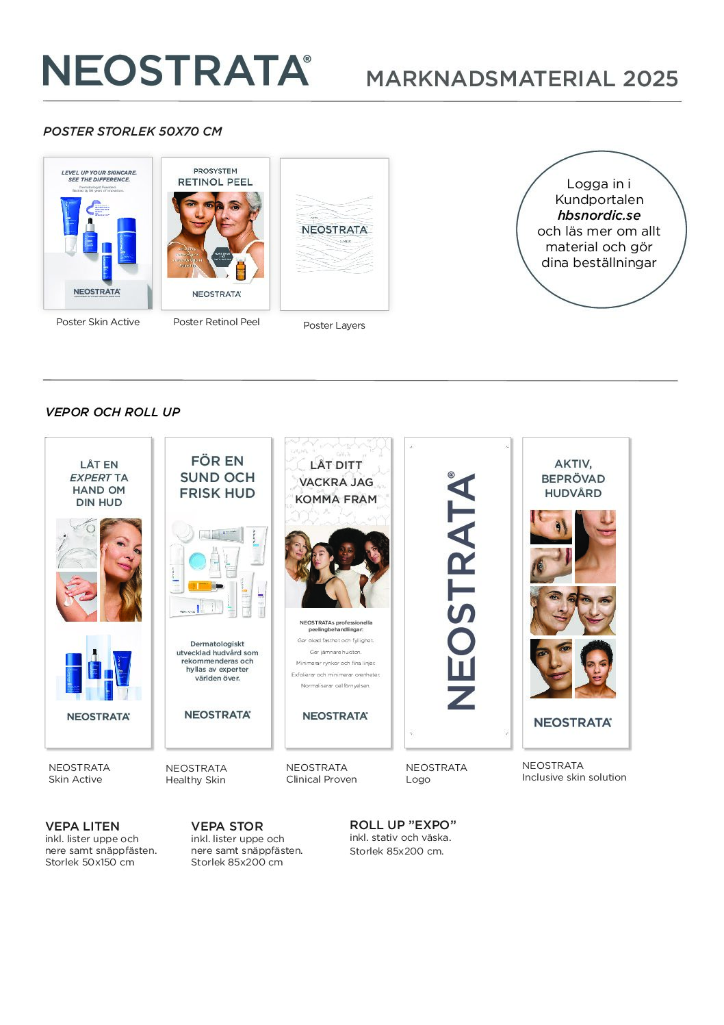 Översikt över NEOSTRATAs marknadsmaterial